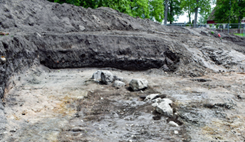 Utgrävning av båtgrav