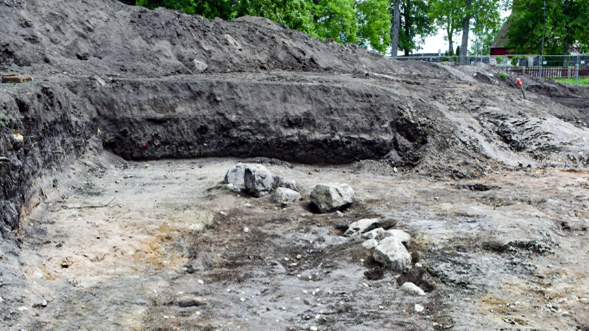 Utgrävning av båtgrav