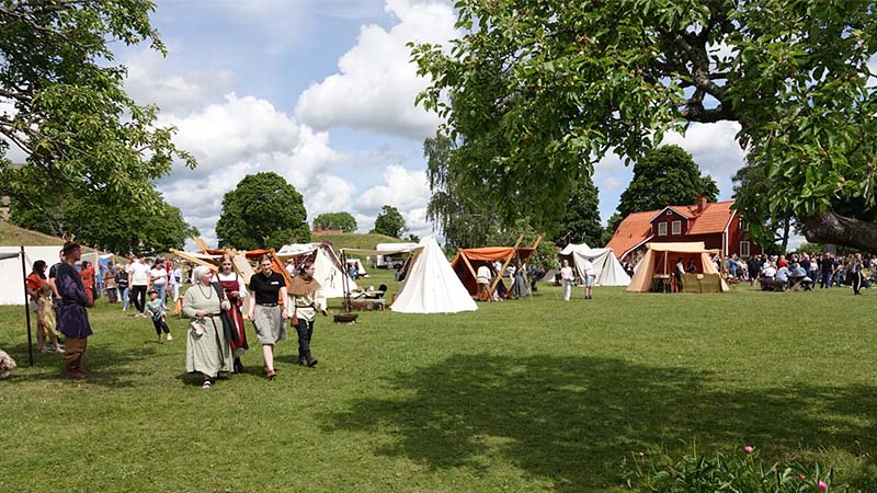 fetivalområde med vikingatida tält